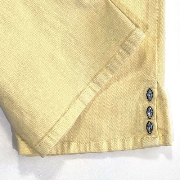 NYDJ Ariel Crop Stretch Jeans Light Yellow Mid-Rise - Picture 6 of 9